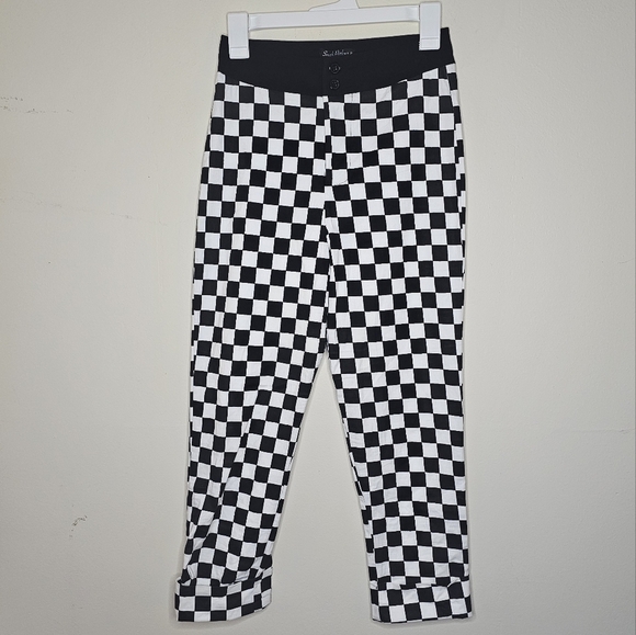 Smak Parlor Checkered Pants Capped Legs Size Medium - Picture 8 of 8